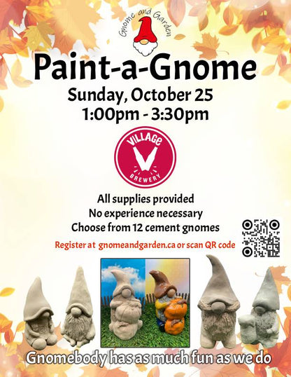 Paint-a-Gnome at Village Brewery October 25